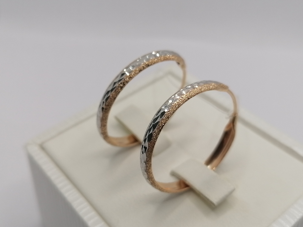 СЕРЬГИ КОНГО Рифленые (Au 585)