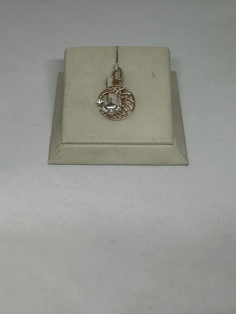 ПОДПКМ585 ПОДВЕСКА ПОЛУМЕСЯЦ С КАМНЕМ (Au 585)