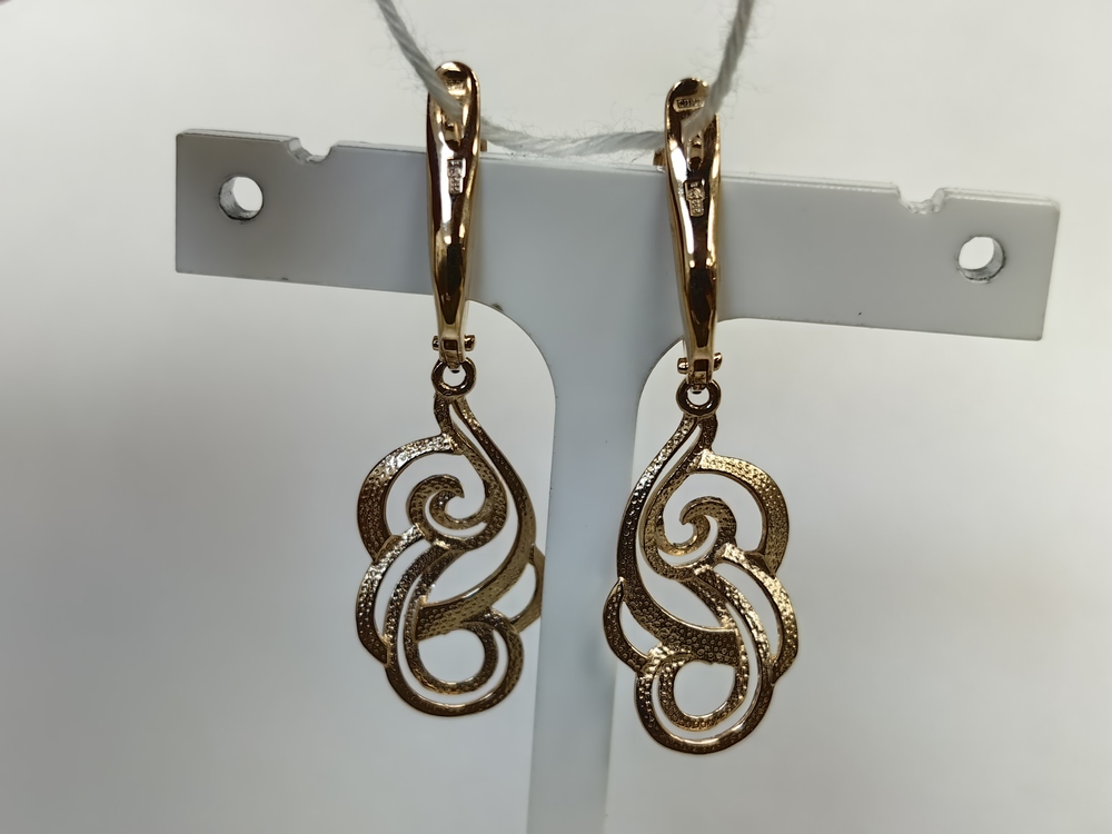 СБКМ585 СЕРЬГИ БЕЗ КАМНЯ (Au 585)