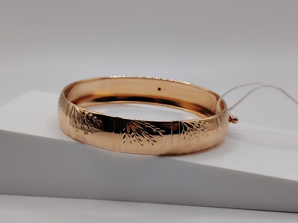 БЖАЛ585 БРАСЛЕТ ЖЕСТКИЙ С АЛМАЗНОЙ ГРАНЬЮ (Au 585)