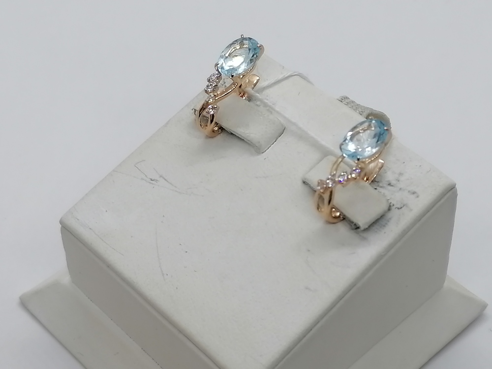 СКМИ585 СЕРЬГИ С КАМНЯМИ (Au 585)