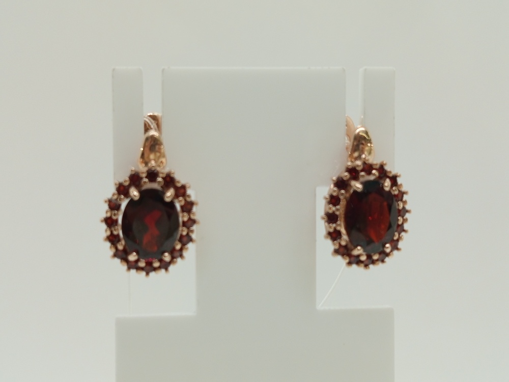 725600 СЕРЬГИ ГРАНАТ (Au 585)