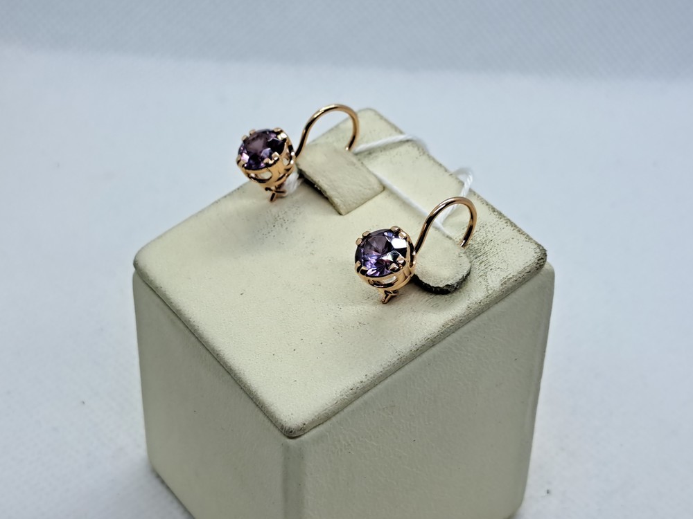 СКМ583 СЕРЬГИ С КАМНЕМ (Au 583)