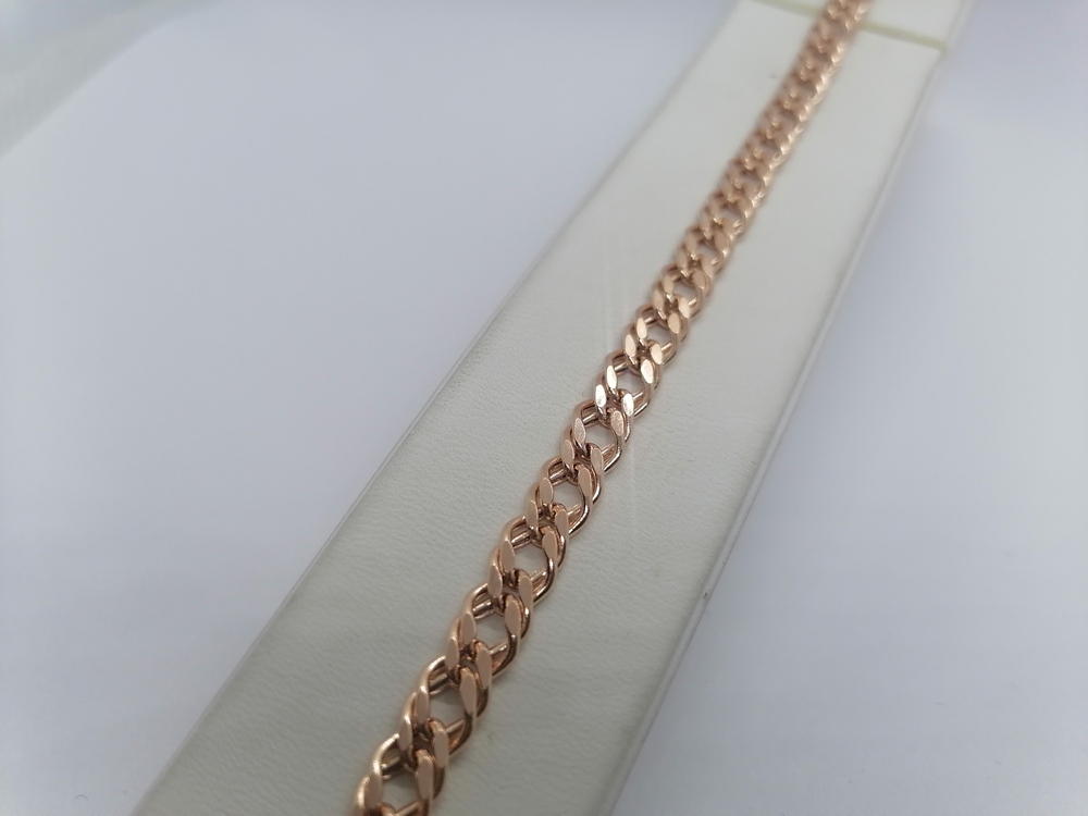 7100154П-19 БРАСЛЕТ ПУСТОТЕЛЫЙ Ромб двойной (Au 585)