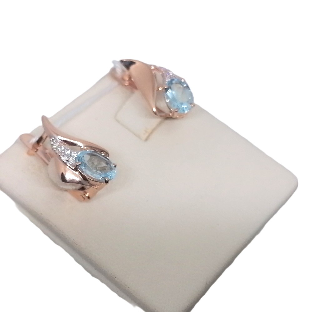 СКМИ375 СЕРЬГИ С КАМНЯМИ (Au 375)