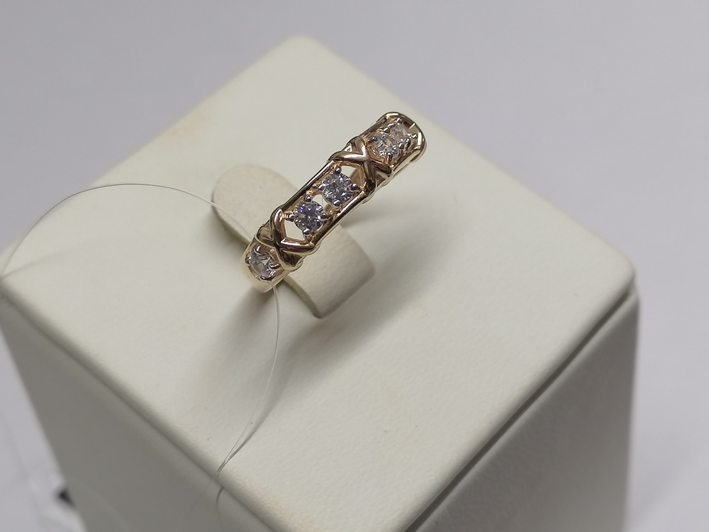 КОЛЬЦО С КАМНЯМИ (Au 585)