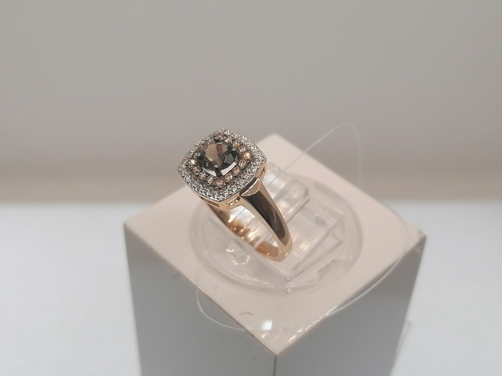 КОЛЬЦО РАУХ-ТОПАЗ с камнями (Au 585)