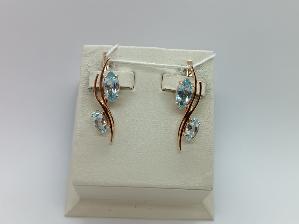 СКМИ585 СЕРЬГИ С КАМНЯМИ (Au 585)