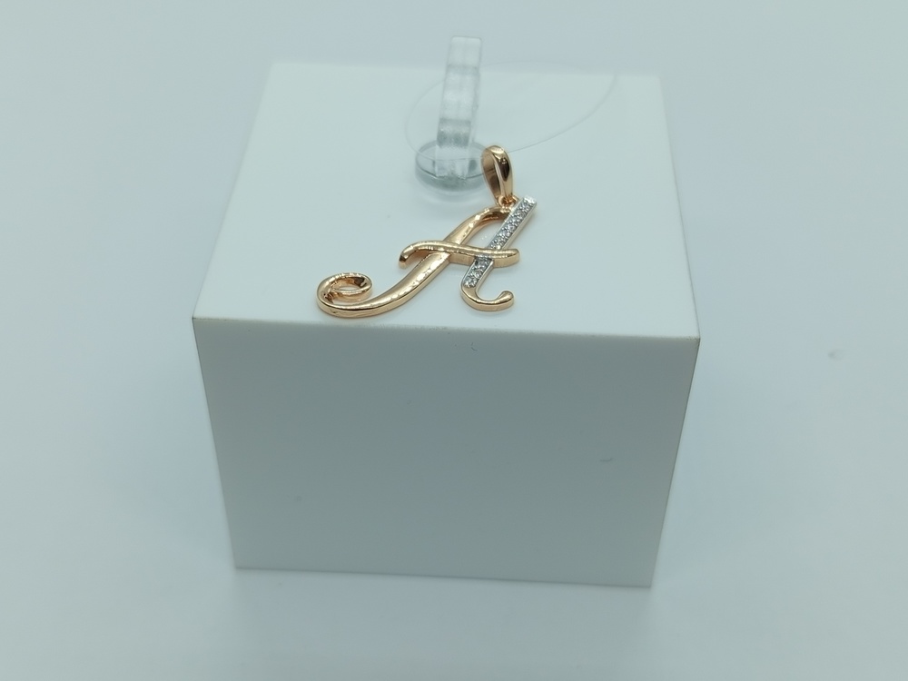 ПОДВЕСКА БУКВА А с камнями (Au 585)