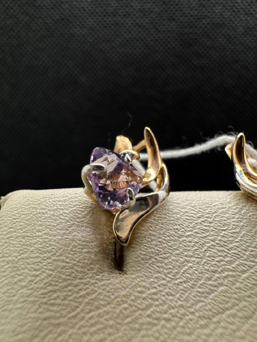 СКМ585 СЕРЬГИ С КАМНЕМ (Au 585)