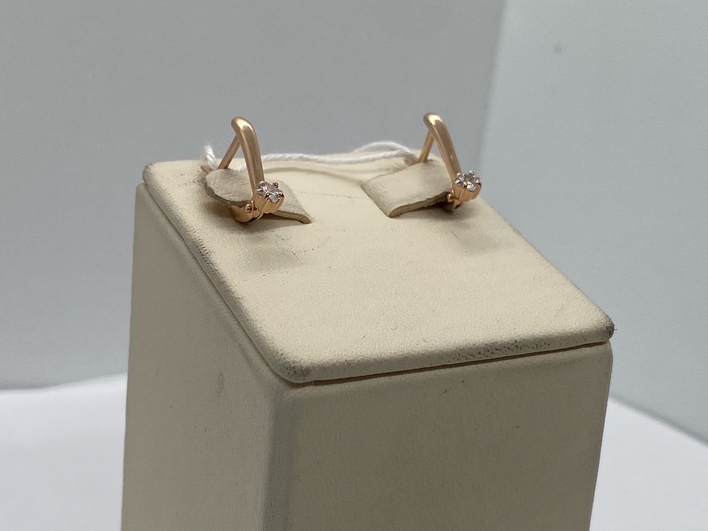 СКМ585 СЕРЬГИ С КАМНЕМ (Au 585)