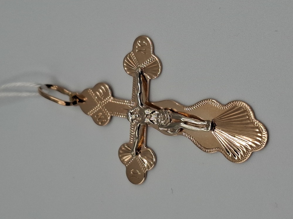 ПОДКБК585 ПОДВЕСКА КРЕСТ БЕЗ КАМНЯ (Au 585)