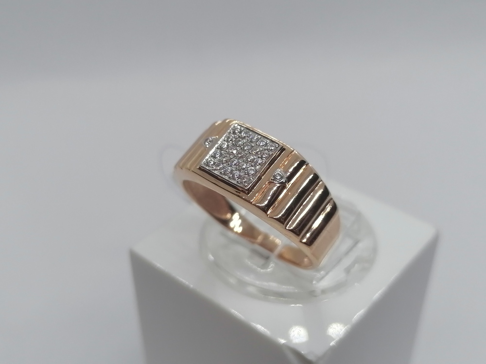 КОЛЬЦО ПЕЧАТКА с камнями (Au 585)