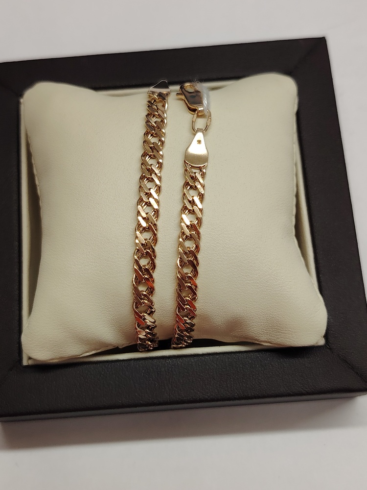 БРАСЛЕТ ПУСТОТЕЛЫЙ Ромб двойной Au 585