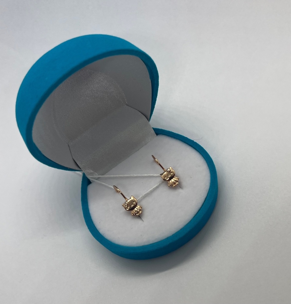 СКМ585 СЕРЬГИ С КАМНЕМ (Au 585)