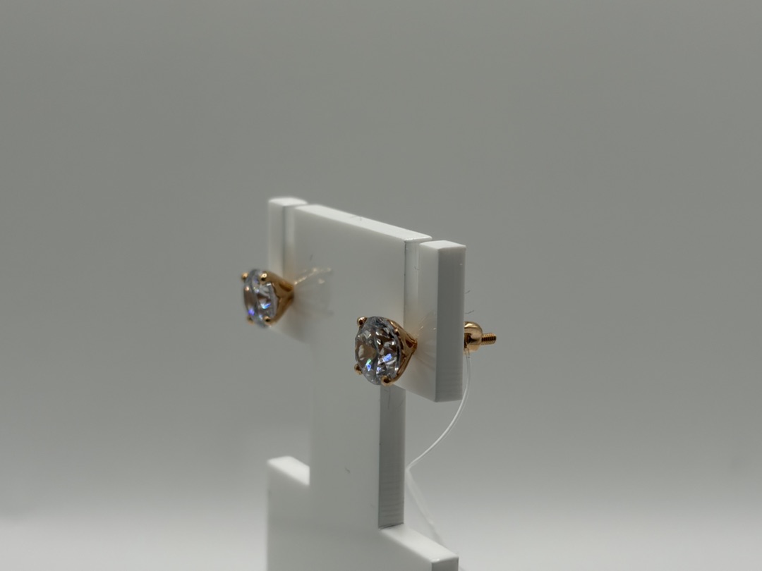 СЕРЬГИ ПУСЕТЫ с камнем (Au 585)