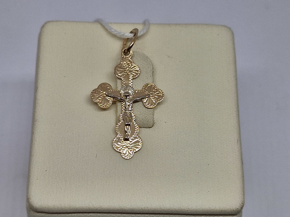 ПОДКБК585 ПОДВЕСКА КРЕСТ БЕЗ КАМНЯ (Au 585)