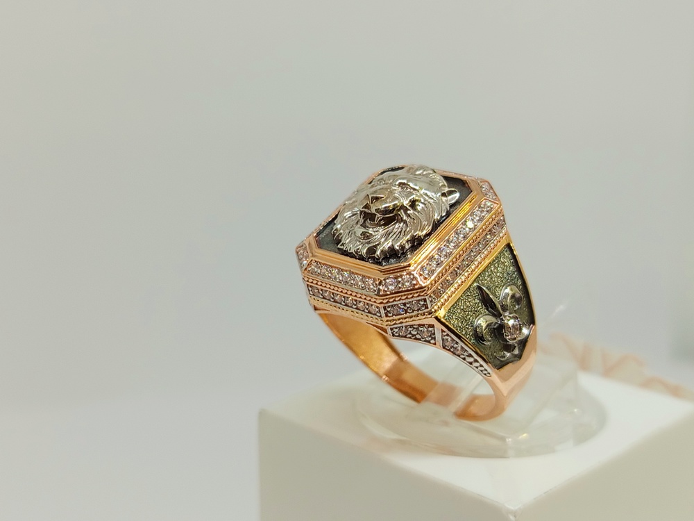 ПЕЧАТКА С КАМНЯМИ (Au 585)