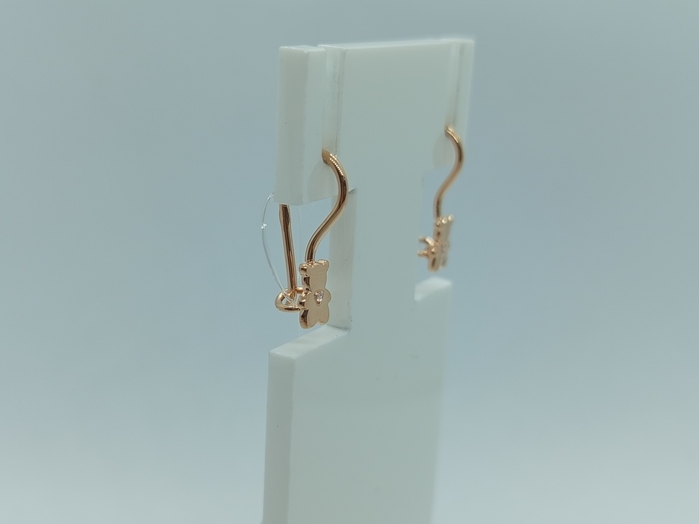 СЕРЬГИ ПЕТЕЛЬКА с камнем (Au 585)