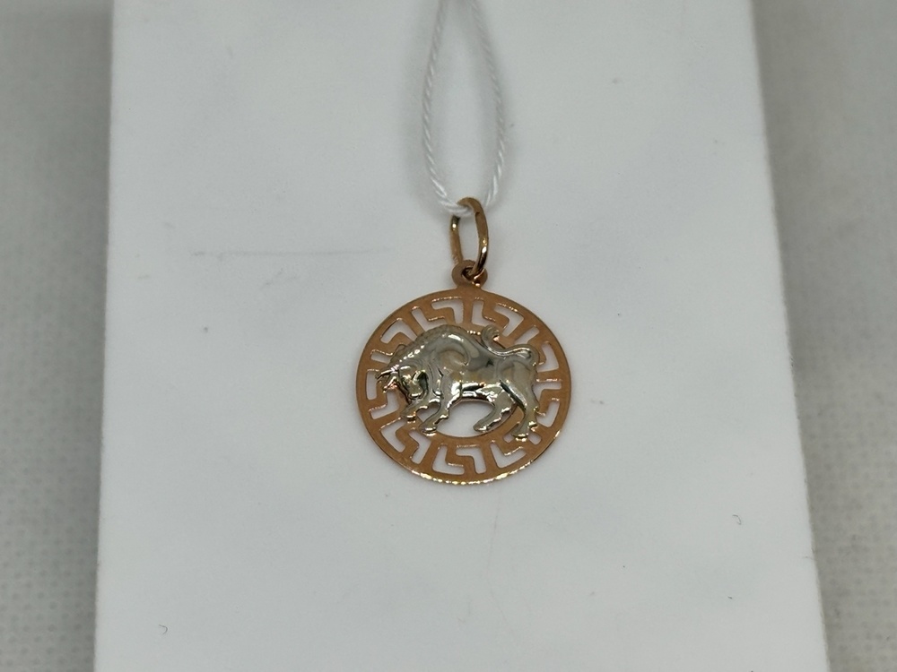 ПОДЗЗТ585 ПОДВЕСКА ЗНАК ЗОДИАКА ТЕЛЕЦ (Au 585)