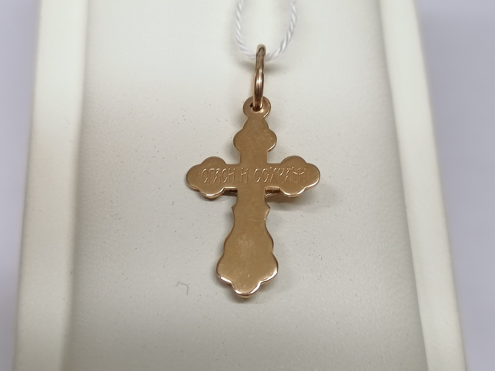 ПОДКБК585 ПОДВЕСКА КРЕСТ БЕЗ КАМНЯ (Au 585)