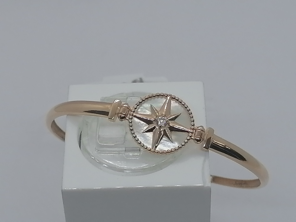 БРАСЛЕТ ЖЕСТКИЙ с камнем (Au 585)