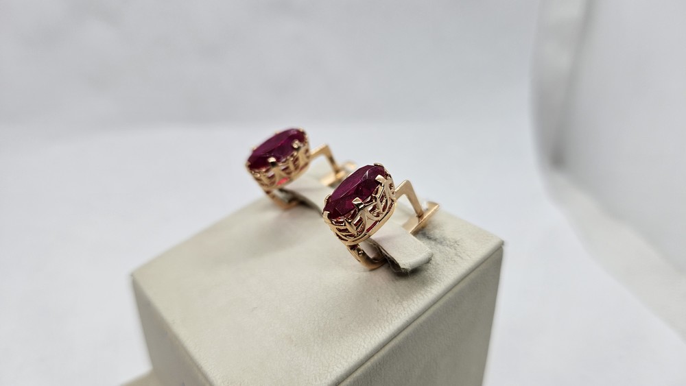 СКМ583 СЕРЬГИ С КАМНЕМ (Au 583)