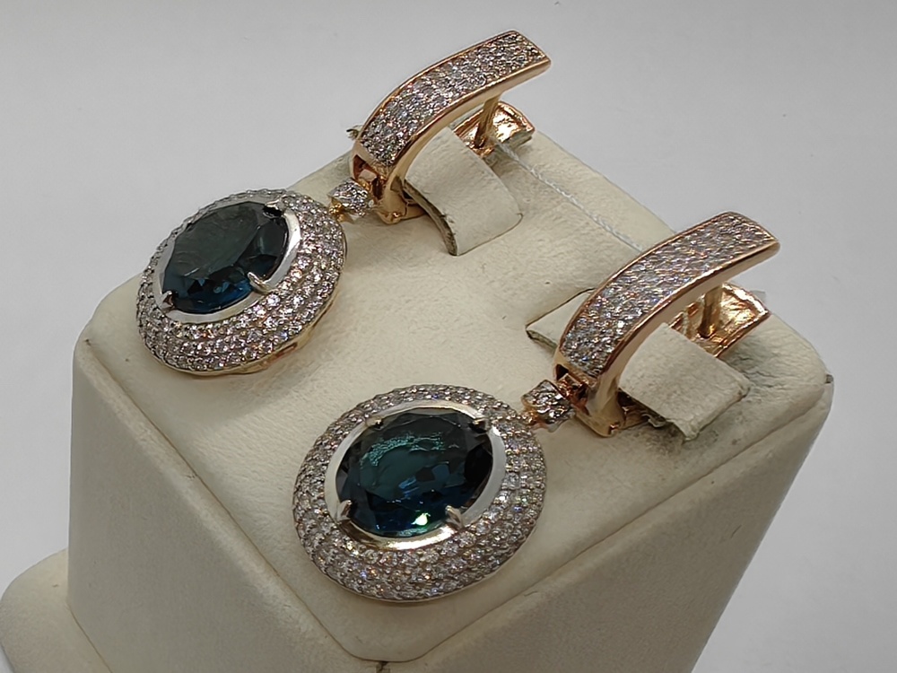 СКМИ585 СЕРЬГИ С КАМНЯМИ (Au 585)