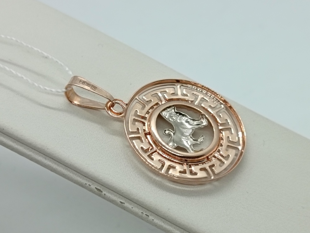 КрСВП/лев/Ф ПОДВЕСКА ЗНАК ЗОДИАКА ЛЕВ (Au 585)