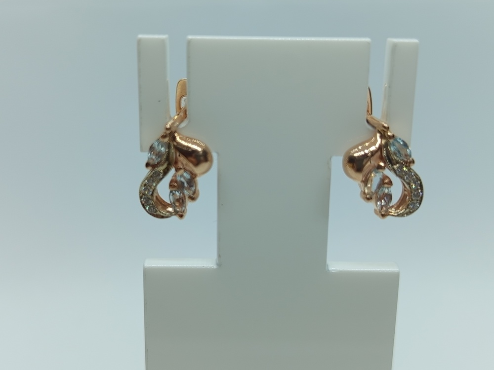 СКМИ585 СЕРЬГИ С КАМНЯМИ (Au 585)