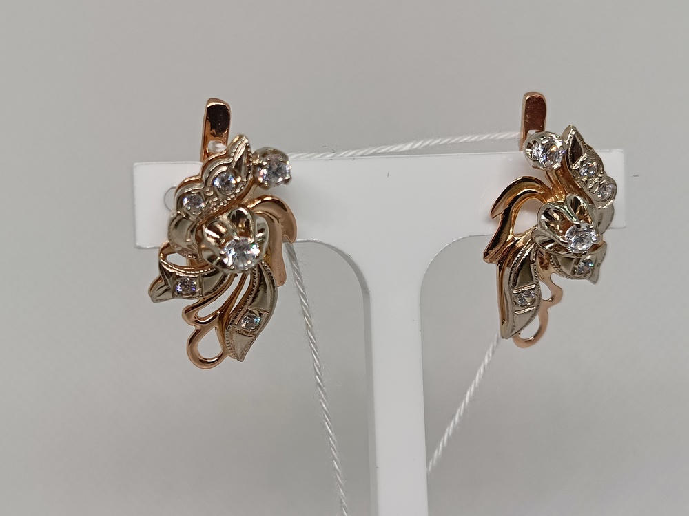 СКМИ585 СЕРЬГИ С КАМНЯМИ (Au 585)