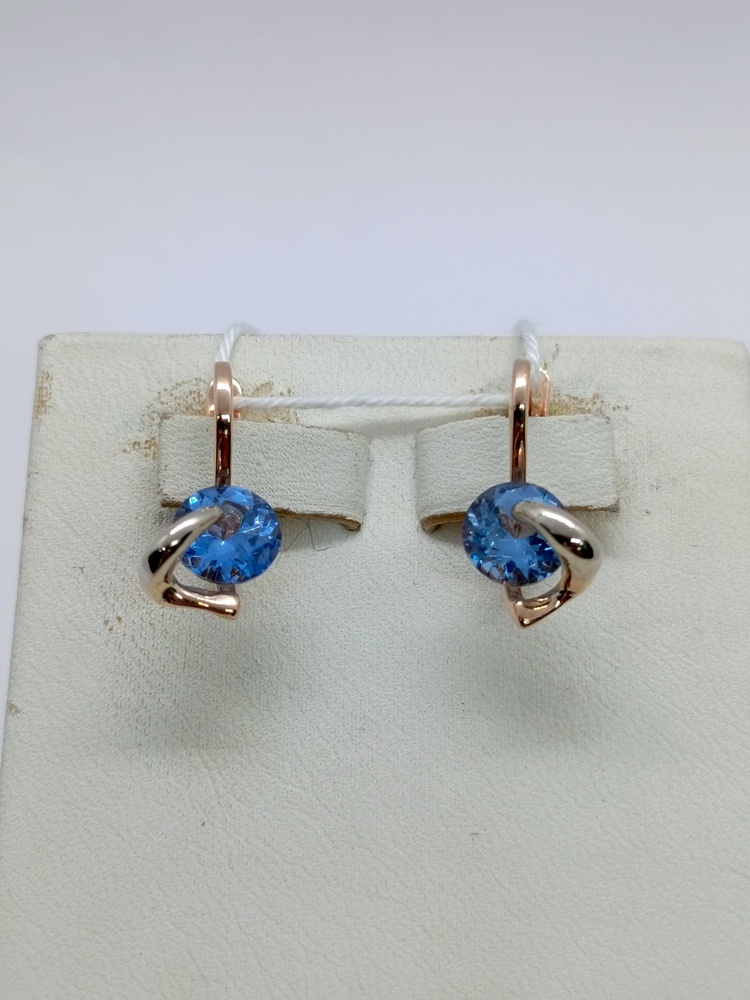 СКМ585 СЕРЬГИ С КАМНЕМ (Au 585)