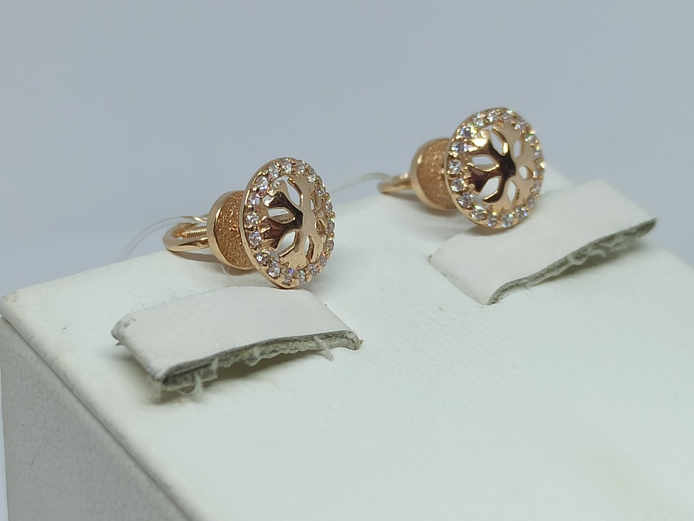 СЕРЬГИ ПУСЕТЫ с камнем (Au 585)