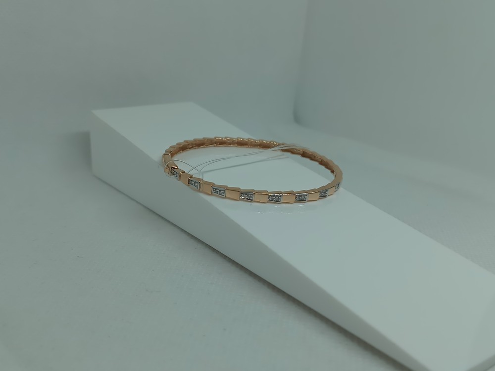 бр1364 БРАСЛЕТ ЖЕСТКИЙ с камнями (Au 585)