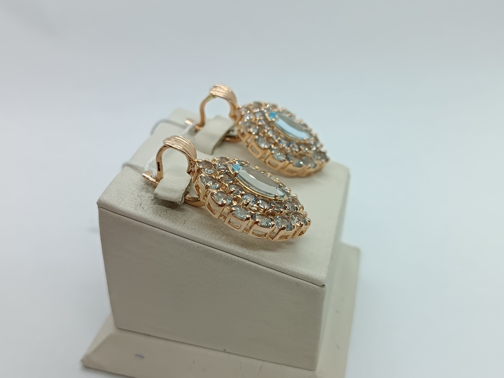 СКМИ585 СЕРЬГИ С КАМНЯМИ (Au 585)