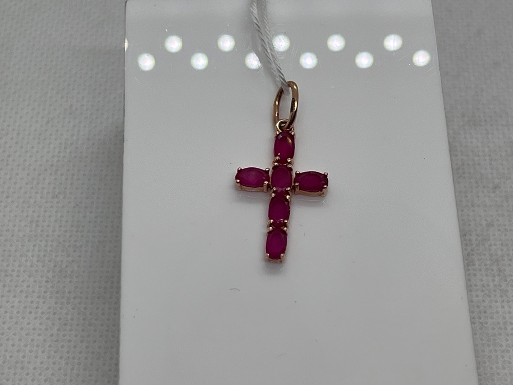 ПОДККИ585 ПОДВЕСКА КРЕСТ С КАМНЯМИ (Au 585) ПОДККИ585 ПОДВЕСКА КРЕСТ С КАМНЯМИ (Au 585)