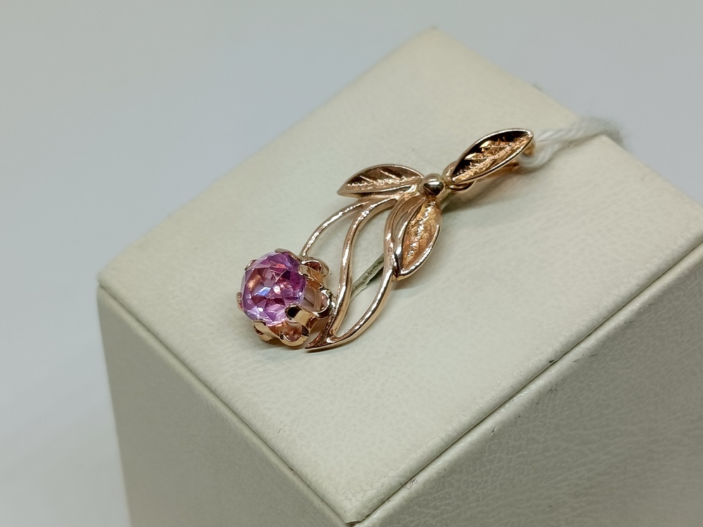 ПОДКМ583 ПОДВЕСКА С КАМНЕМ (Au 583)