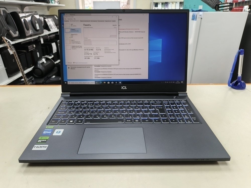 Ноутбук ICL; i7-13650HX, Geforce RTX 4060, 16 Гб, 250 Гб, Нет