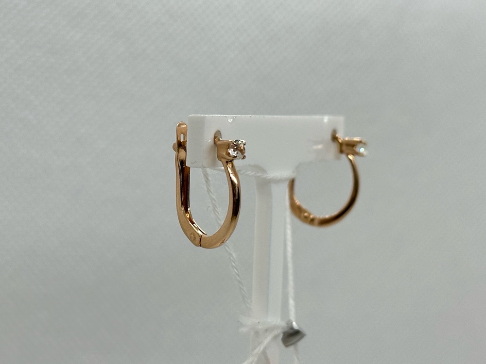 СКМ585 СЕРЬГИ С КАМНЕМ (Au 585)