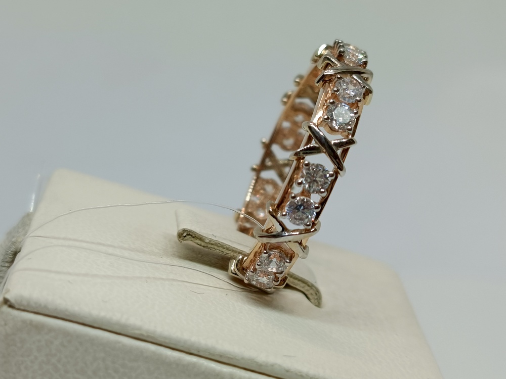 КОЛЬЦО С КАМНЯМИ (Au 585)