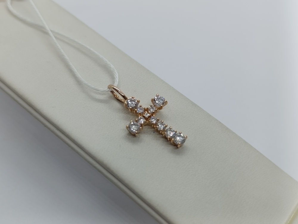 ПОДВЕСКА КРЕСТ С КАМНЯМИ (Au 585)