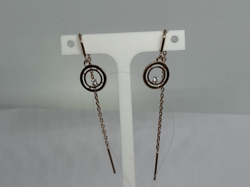 СЕРЬГИ ПРОДЕВКИ с камнем (Au 585)