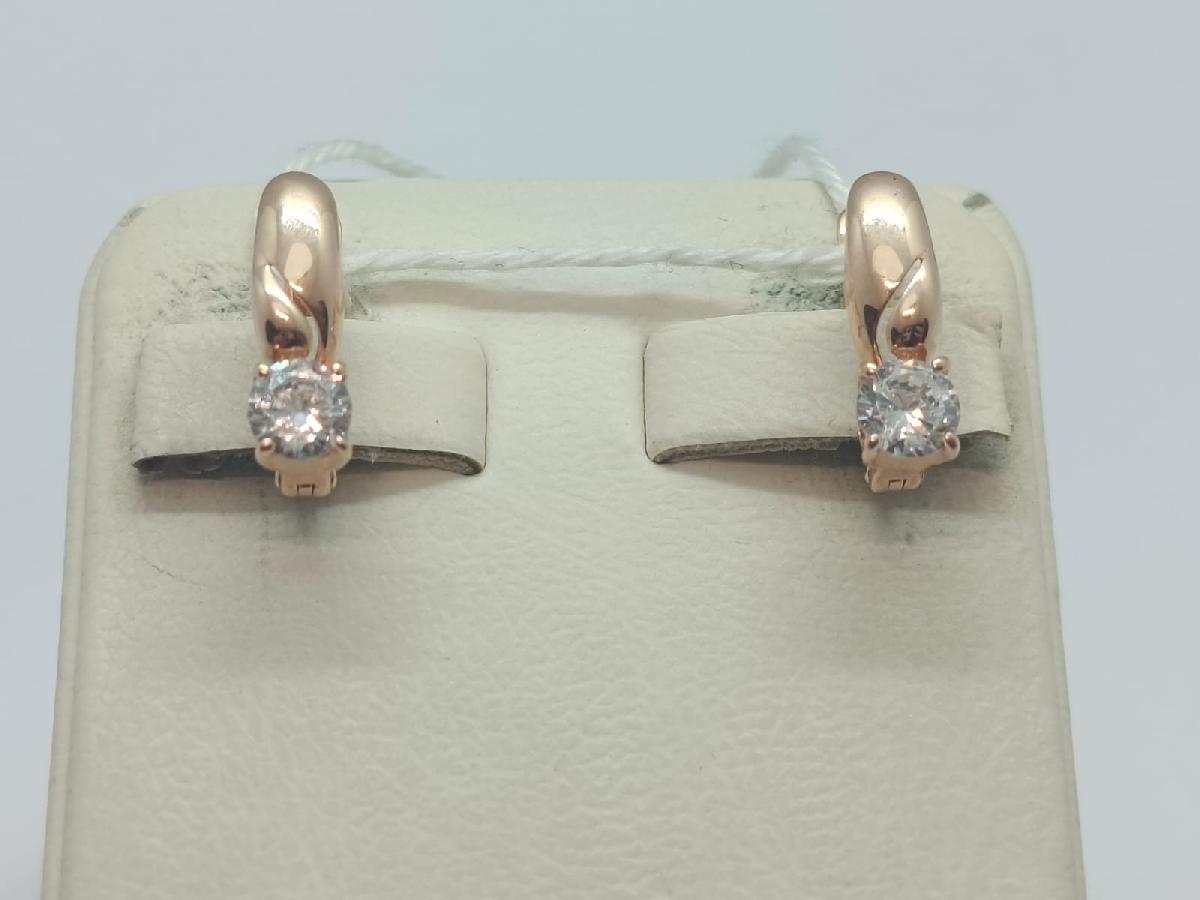 СКМ585 СЕРЬГИ С КАМНЕМ (Au 585)