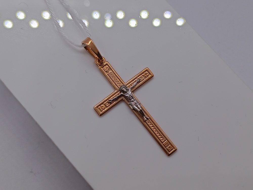ПОДВЕСКА КРЕСТ БЕЗ КАМНЯ (Au 585)