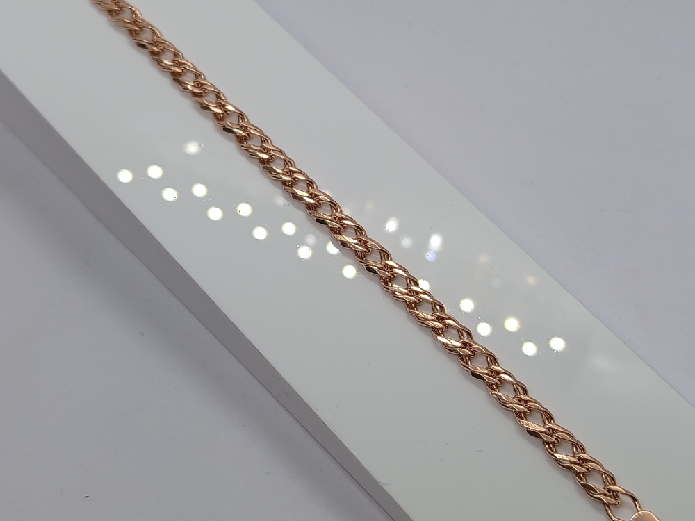 БРАСЛЕТ ПОЛНОВЕСНЫЙ Ромб двойной Au 585