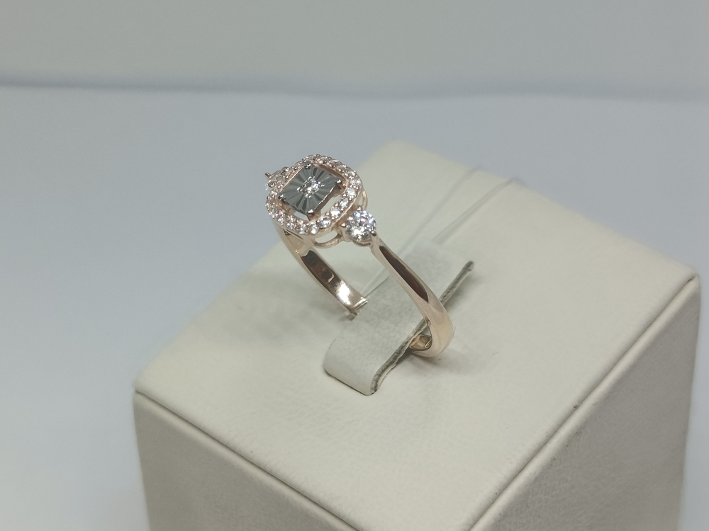 КОЛЬЦО С КАМНЯМИ (Au 585)