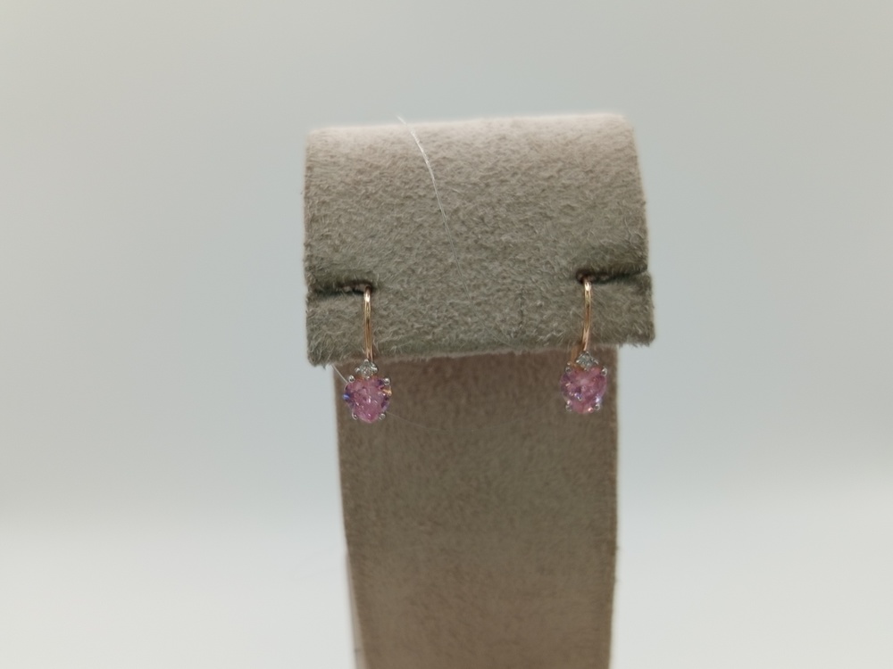 СЕРЬГИ ПЕТЕЛЬКА с камнями (Au 585)