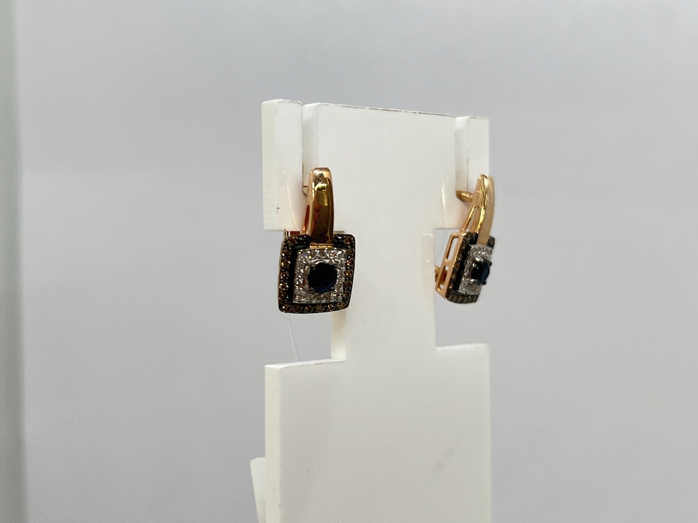 СЕРЬГИ Бриллиант, сапфир (Au 585)