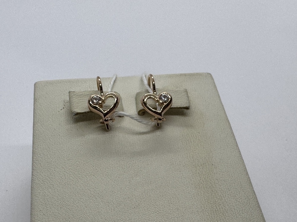 СКМ585 СЕРЬГИ С КАМНЕМ (Au 585)