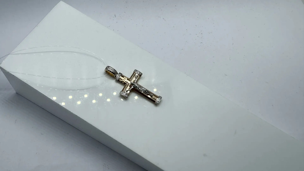 ПОДВЕСКА КРЕСТ с камнями (Au 585)